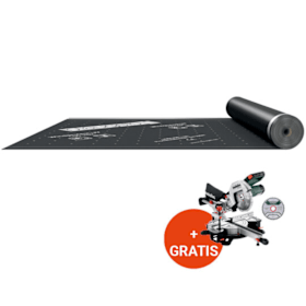 Aktionspaket Unterspannbahn, 1 Palette (1500m²) Blaugelb Windprotect 260 2SK ND UDB-USB + Gratis Metabo Kappsäge 216M Set