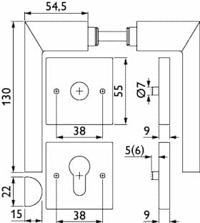 ZT-Drückergarnitur 1813 BASIC 13 - Klasse 3 | mit Rosetten 2211 K