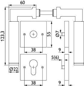 ZT-Drückergarnitur 1831 INFINITY - Klasse 3 | mit Rosetten 2211 K