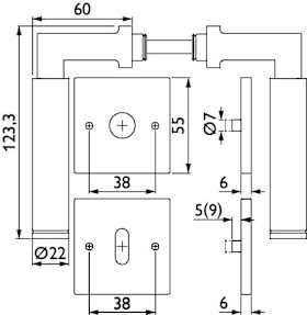 ZT-Drückergarnitur 1831 INFINITY - Klasse 3 | mit Rosetten 2511 K