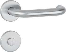 aptec Bad-Drückergarnitur 1801 BASIC 01 Klasse 3 mit Rosetten 2273 K, Edelstahl matt