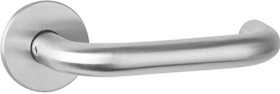 aptec Drückerpaar 1801 BASIC 01 Klasse 3 mit Rosetten 2573 K, Edelstahl matt
