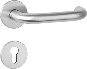 aptec Drückergarnitur 1801 BASIC 01 Klasse 3 mit Rosetten 2573 K PZ Edelstahl matt