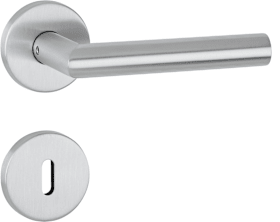 aptec Drückergarnitur 1802 BASIC 02 Klasse 3 mit Rosetten 2273 K, Edelstahl matt