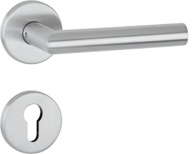 aptec Drückergarnitur 1802 BASIC 02 Klasse 3 mit Rosetten 2273 K, PZ, Edelstahl matt