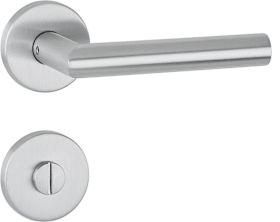 aptec Bad-Drückergarnitur 1802 BASIC 02 Klasse 3 mit Rosetten 2273 K Edelstahl matt