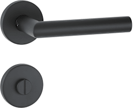 aptec Bad-Drückergarnitur 1802 BASIC 02 Klasse 3 mit Rosetten 2273 K, Classic Black