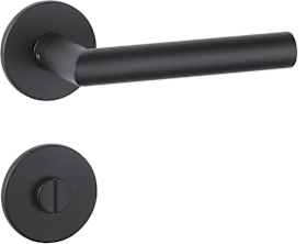 aptec Bad-Drückergarnitur 1802 BASIC 02 Klasse 3 mit Rosetten 2573 K, Classic Black