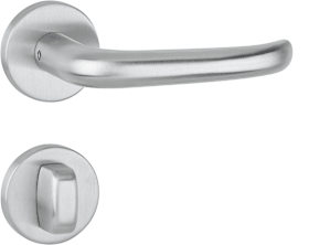 Bad-Drückergarnitur 1806 BASIC 06 - Klasse 3 | mit Rosetten 2273 K / Sichtscheibe rot/weiß