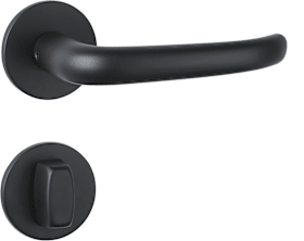 Bad-Drückergarnitur 1806 BASIC 06 - Klasse 3 | mit Rosetten 2573 K / Sichtscheibe rot/weiß