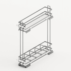 Hettich Frontauszug Lario 400, Korpusbreite 150, 2-etagig, verchromt / weiß