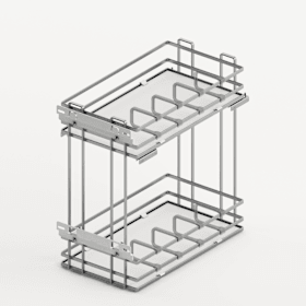 Hettich Frontauszug Lario 400, Korpusbreite 300, 2-etagig, verchromt / weiß