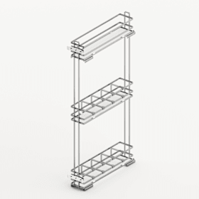 Hettich Frontauszug Lario 400, Korpusbreite 150, 3-etagig, verchromt / weiß