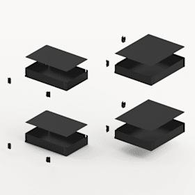 Hettich Goro Tablarset 200, Frontbreite 450, anthrazit