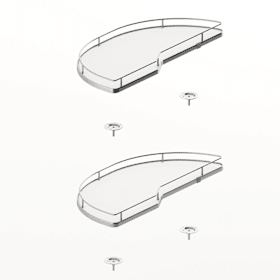 Hettich Tablarset Salso 300, Frontbreite 400, links, verchromt / weiß