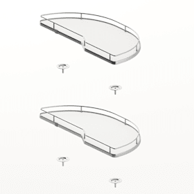Hettich Tablarset Salso 300, Frontbreite 400, rechts, verchromt / weiß