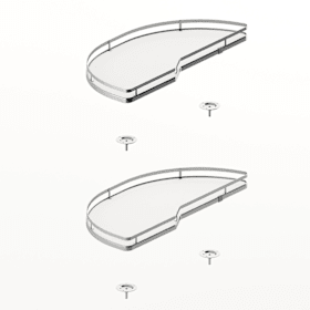 Hettich Tablarset Salso 400, Frontbreite 400, links, verchromt / weiß