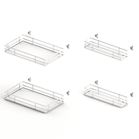 Hettich Iseo Tablarset 400, Korpusbreite 600, verchromt / weiß