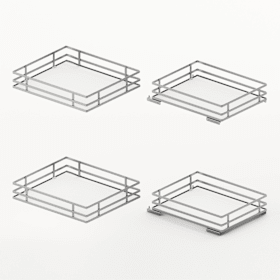 Hettich Orta Tablarset 400, Frontbreite 450, verchromt / weiß
