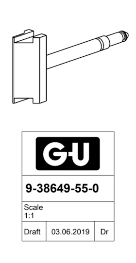 FALLE ABGESETZT 55MM DORN FERGUARDXSILBER (9-38649-55-0-1R)