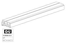 9-39309-33-0-5 | Aufsatzschiene | GU-thermostep 164, GU-timberstep 204, GU-Schwelle 47, GU-flatstep 164, GU-timberstep 164