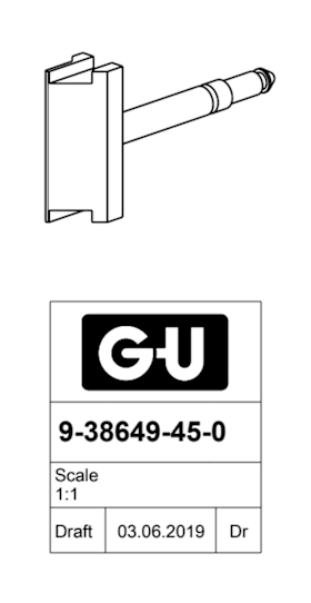 FALLE ABGESETZT 45MM DORN FERGUARDXSILBER (9-38649-45-0-1R)