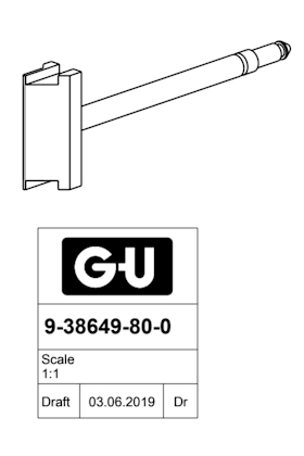 FALLE ABGESETZT 80MM DORN FERGUARDXSILBER (9-38649-80-0-1R)