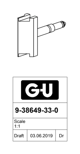 FALLE ABGESETZT 33MM DORN 9-38649-33-0-1R