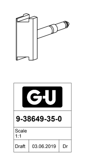 FALLE ABGESETZT 35MM DORN FERGUARDXSILBER (9-38649-35-0-1R)