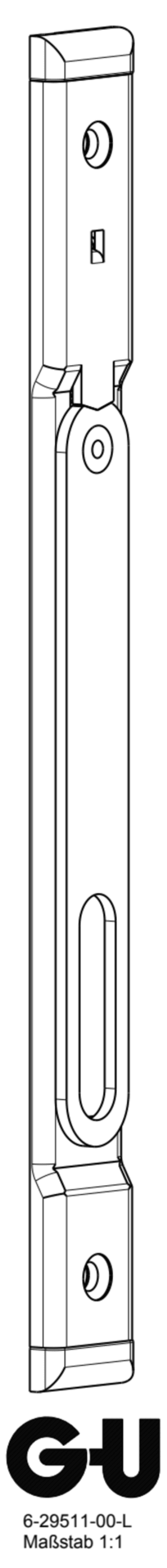 G-U Fangplatte Aluminium U24x6 Falzluft 17-19 mm Edelstahl geschliffen