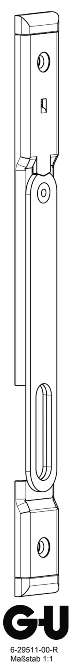 G-U Fangplatte Aluminium U24x6 Falzluft 17-19 mm Edelstahl geschliffen