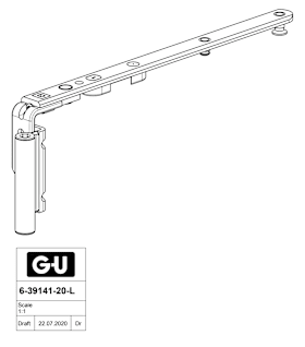 G-U Scherenarm UNI-JET KD D+S NL13 400-500 Weiß