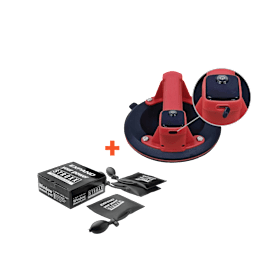 STROXX Fenstermontage-Set Akkus-Saugheber digital + Fenster-Fixierungspads (Winbag), 4-tlg.