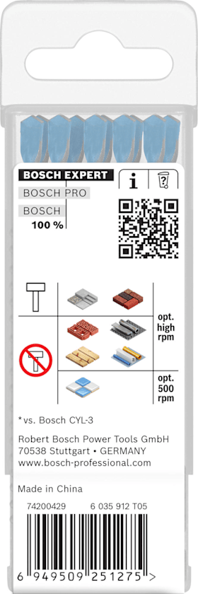 Bosch EXPERT HEX-9 Multi Construction Bohrer, 5 x 50 x 100 mm