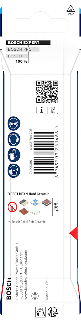 Bosch EXPERT HEX-9 Hard Ceramic HEX-9 Bohrer-Set, 5 x 90; 6 x 90; 8 x 90 mm, 3-tlg.