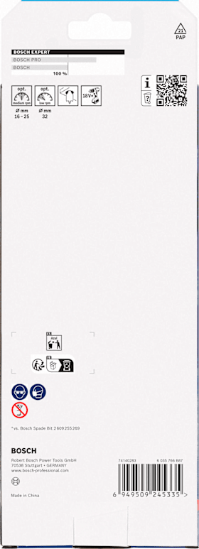 Bosch EXPERT Self Cut Speed Flachfräsbohrer-Set, 16-32mm + Verlängerung 152 mm, 7?tlg.