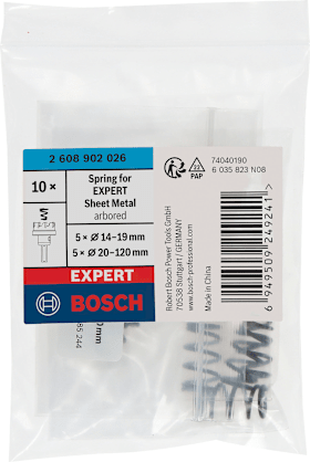 Bosch Feder für EXPERT Sheet Metal Lochs. mit Aufsteckh., Ø14-19, 5tlg; Ø20-120, 5tlg.