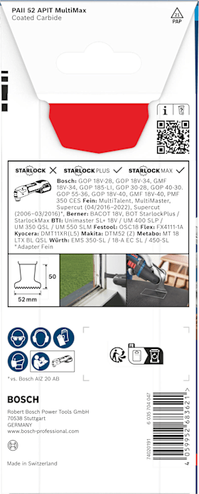 Bosch EXPERT PAII 52 APIT MultiMax Tauchsägeblatt, 52 x 50 mm