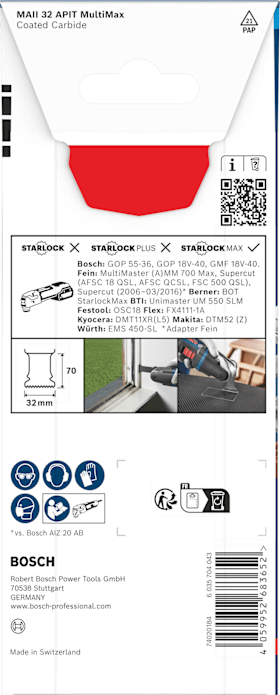 Bosch EXPERT PAIZ 32 AIT MetalMax Tauchsägeblatt, 32 x 70 mm