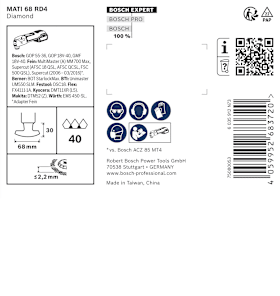 Bosch EXPERT MATI 68 RD4 Corner Blade, 68 x 30 mm, 10-tlg.
