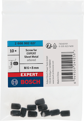 Bosch Schraube für EXPERT Sheet Metal Lochsäge mit Aufsteckhalter, M6x5x48 mm, 10-tlg.