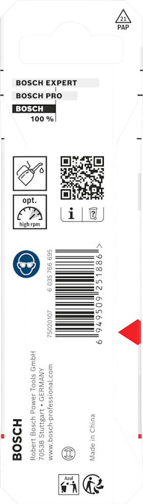 Bosch Metal HSS Spiralbohrer, 3,2 x 36 x 75 mm, HEX 1/4 Schaft