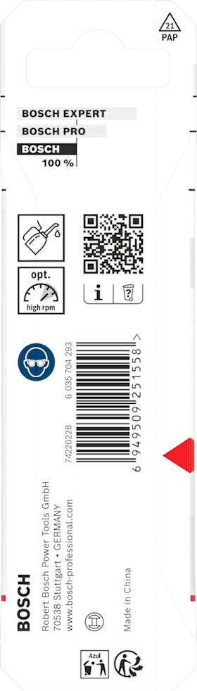 Bosch Metal HSS Spiralbohrer, 2,5 x 30 x 57 mm, CYL-Schaft, 2-teilig