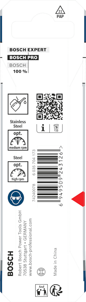 Bosch PRO Stainless Steel HSS-Co Spiralbohrer, 5,1 x 52 x 86 mm