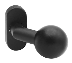 ALU-KUGELKNOPF GEKRÖPFT,OVALE ROSETTE FEST K4/2033/02 F14 SCHWARZ