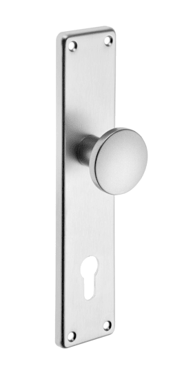 Dieckmann Knopfschild Aluminium Langschild eckig, Profilzylinder gelocht, 72 mm Entfernung, naturfarben eloxiert