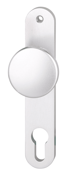 Dieckmann Knopfschild Luna Kurzschild oval Aluminium, Profilzylinder gelocht, außen, naturfarben eloxiert
