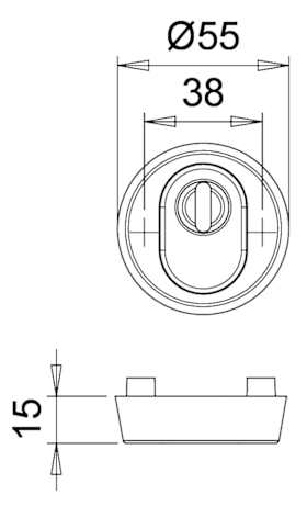 edi Schutzrosette 7256/2,rund,15mm,ES0,ZA/PZ,verkehrsw. besch.,TS65-68