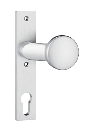 Dieckmann Knopfschild Luna Kurzschild eckig, Profilzylinder 72mm, außen, naturfarben eloxiert