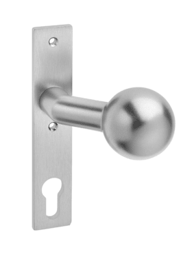 Dieckmann Knopfschild Luna Kurzschild Aluminium, Profilzylinder gelocht, 72 mm, festdrehbar, naturfarben eloxiert